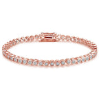 2mm Moissanite Tennis Bracelet for Woman Men 925 Sterling Silver Plated 18k Gold Hip Hop Chain Round Bubble Diamond Bracelets