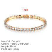 Iced Out Tennis Bracelet — Multicolor CZ 2.5-5MM, Gold-Tone