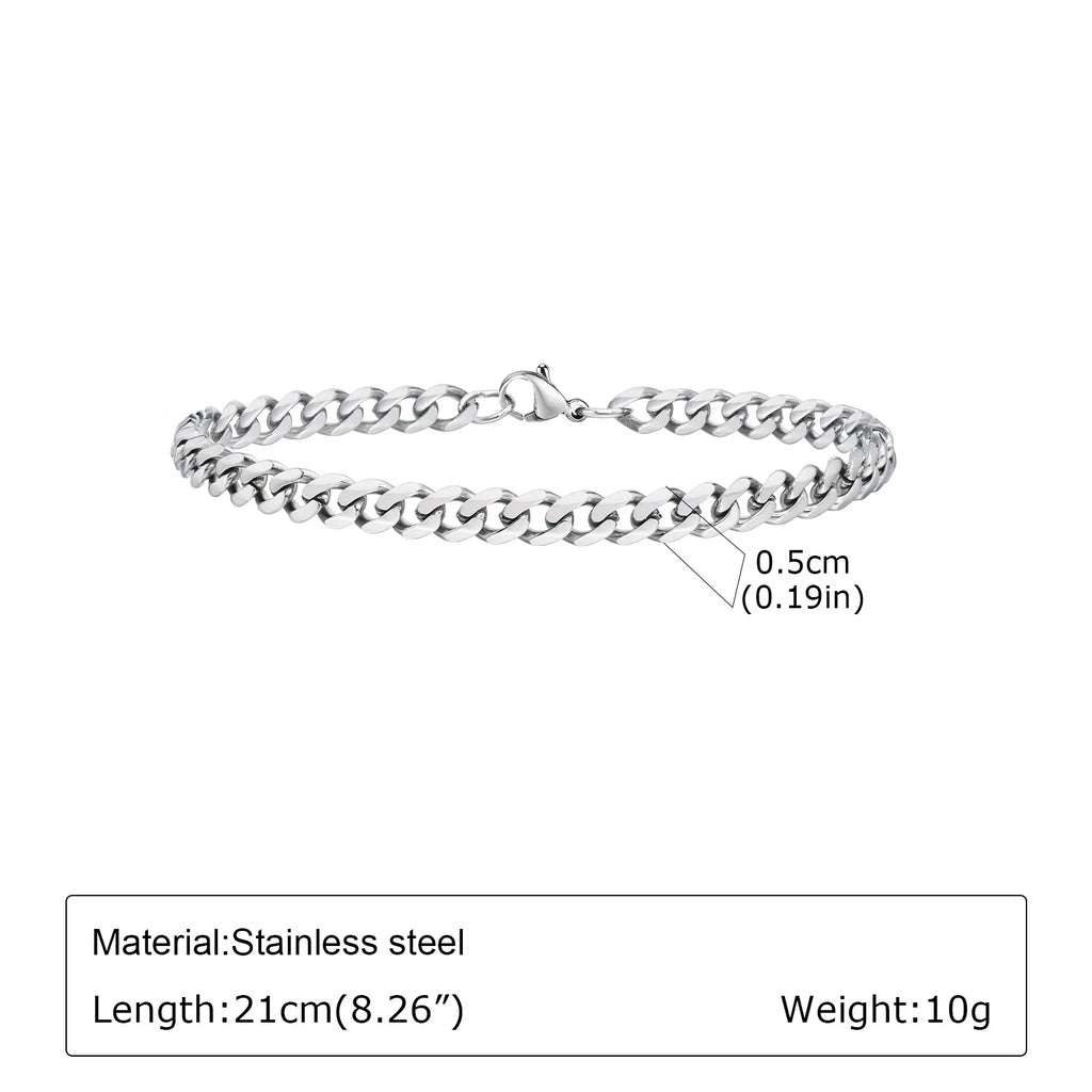 Braided Link Chain Bracelet — Silver