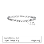Braided Link Chain Bracelet — Silver