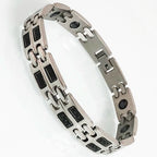 10MM Wide Chain Men's Bracelets Stainless Steel With Magnetic Hematite Stone Bracelet for Men Male Jewelry Healthy Care