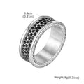 Iced Out Black CZ Stone Ring 8mm — Stainless Steel
