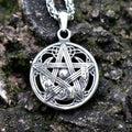 Star and Moon Pendant Necklace — Stainless Steel