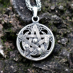 Star and Moon Pendant Necklace — Stainless Steel