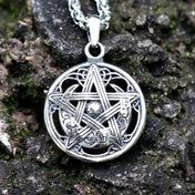 Star and Moon Pendant Necklace — Stainless Steel