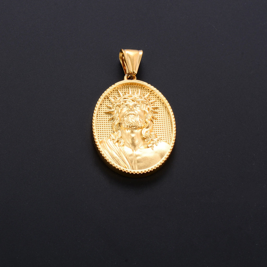 Jesus Cross Gold Pendant Necklace