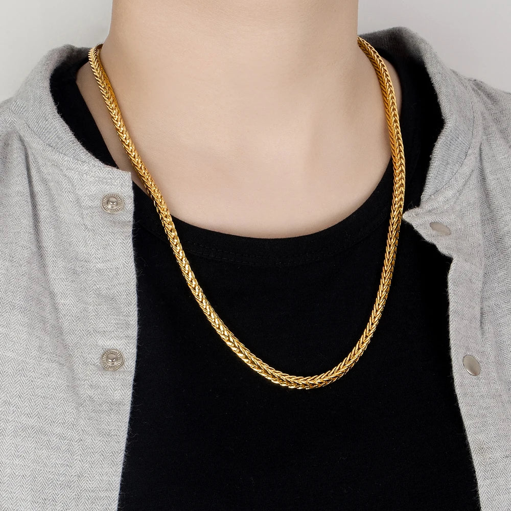 Dragon Necklace 5mm Franco Curb Chain Choker Vintage — Two-Tone