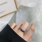 Retro Angel Demon Wings Open Ring for Women Couples Punk Gothic Adjustable Finger Jewelry Accessories Hip Hop Gifts