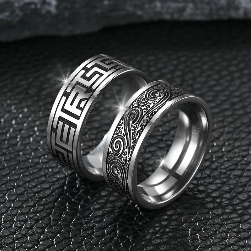 Retro Handcraft Statement Ring — Stainless Steel