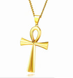 Gold Cross Ankh Pendant Necklace Stainless Steel