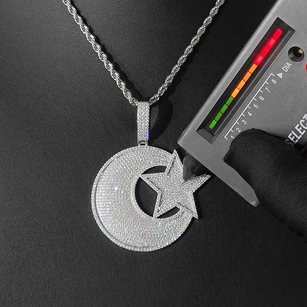 925 Silver VVS Moissanite Angel Pendant Necklace