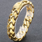 Cool Solid Stainless Steel Bracelet for Man Men's Jewelry Accessories Matte Brushed 18MM Width Keel Cuban Chain Boys'