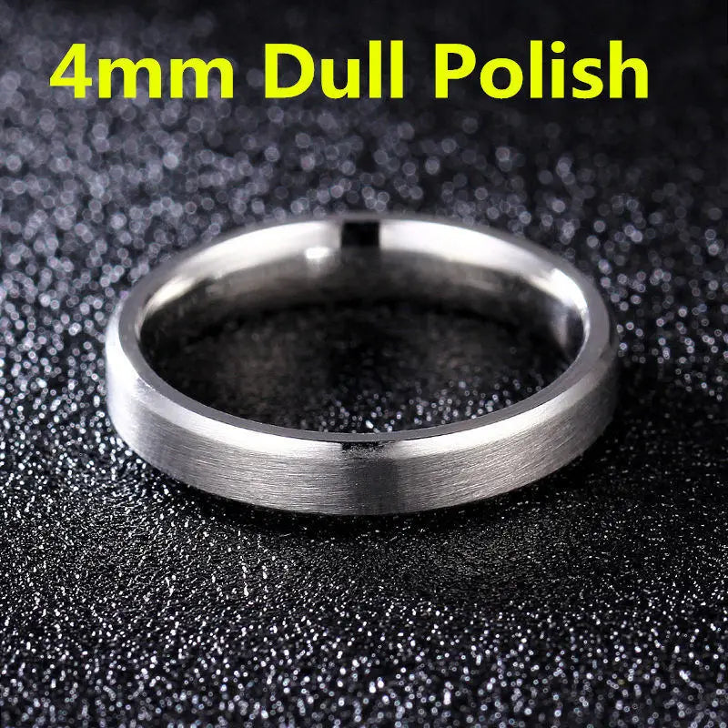 Brushed Dull Polish Silver Band Ring 4-8mm — Stainless Steel