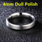 Brushed Dull Polish Silver Band Ring 4-8mm — Stainless Steel
