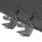 Black Horse Head Pendant Necklace — Stainless Steel