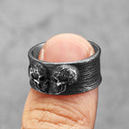Twin Skull Ring Black — Stainless Steel