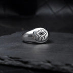 Vintage Storm Eye Charm Ring — Silver-Tone Steel