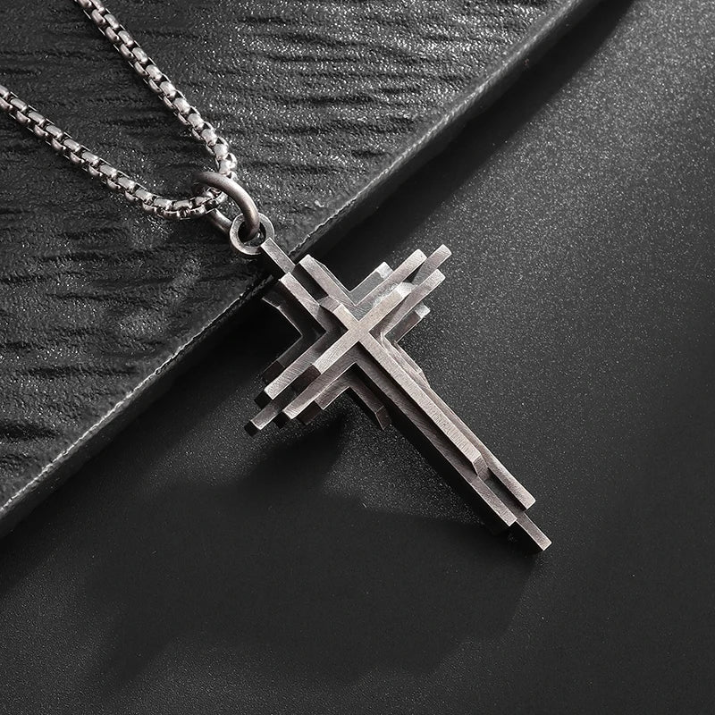 Vintage Catholic Cross Pendant Necklace — Amulet