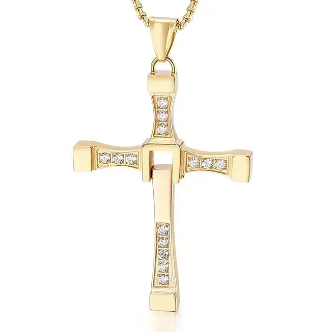 2024 New Vin Diesel Pendant Fast and Furious Boy Stainless Steel Dominic Toretto Cross Necklace for Men Chain Gift