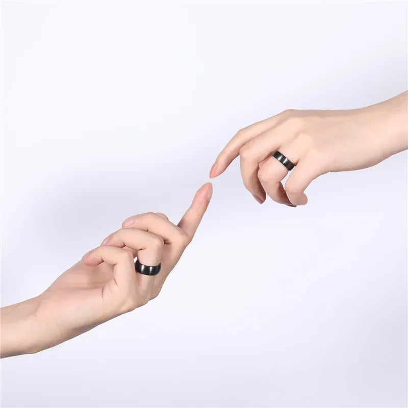 Ceramic Brushed Black Band Ring