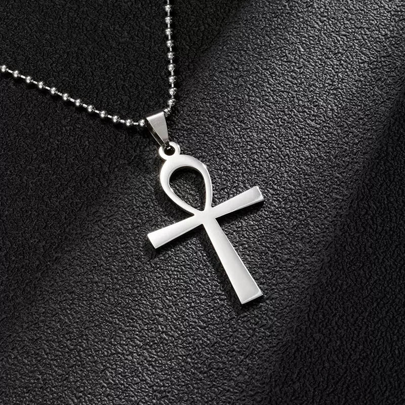 Ankh Cross Pendant Necklace — Stainless Steel