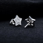 Iced Out Star Stud Earrings — 925 Silver