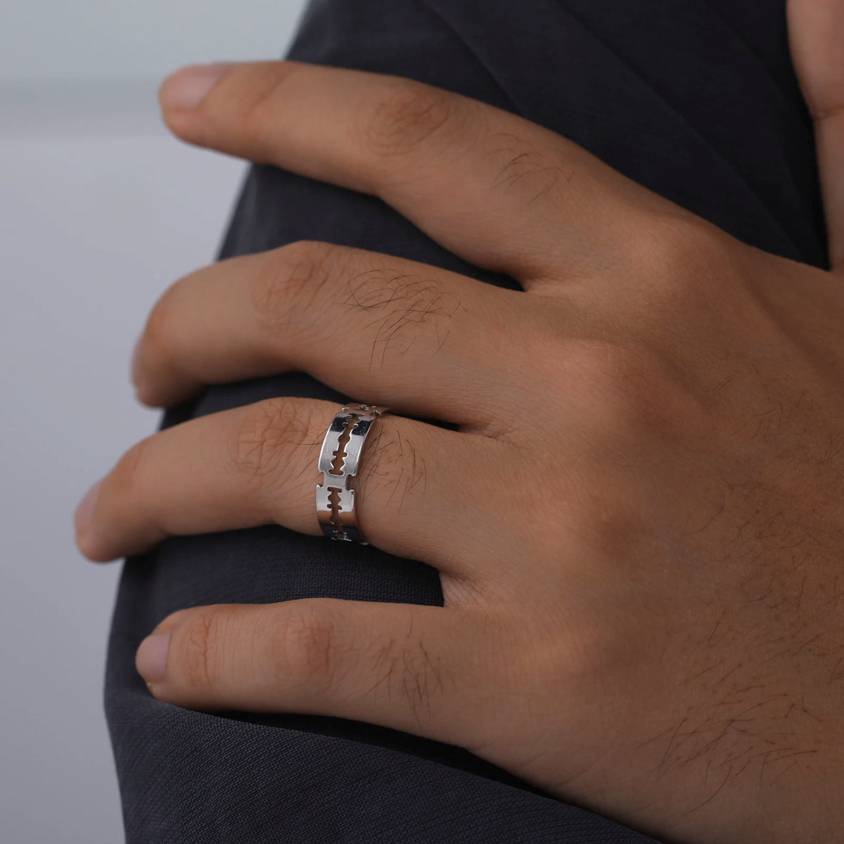 My Shape Punk Razor Blade Ring for Men Women Silver Color Stainless Steel Finger Rings Fashion Hippop Party Jewelry