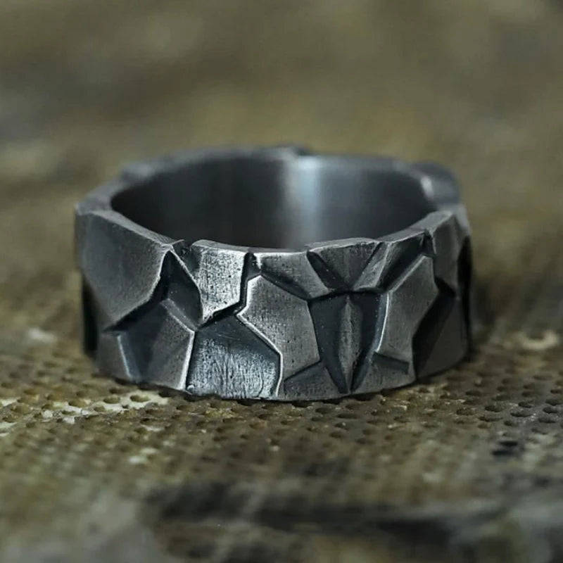 Retro Men's Ring with a High Grade feel Thai Silver Trendy Men's Niche Cutting Face Rings Personalized Finger Jewelry KOFSAC