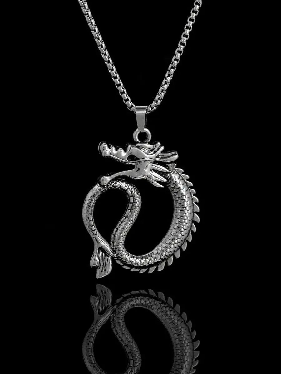 Dragon Zodiac Steel Pendant Chinese Style Retro