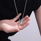 Geometric Triangle Circle Pendant Necklace — Box Chain