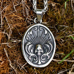 Death Shield Skull Pendant Necklace — Stainless
