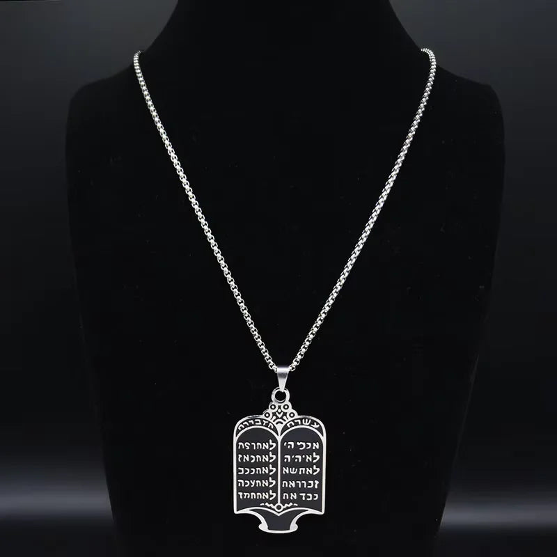 Hebrew Prayer Torah Scroll Necklace — SS