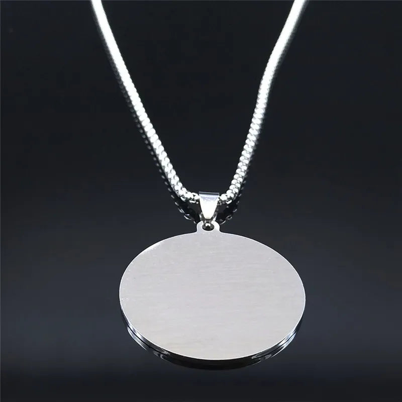 Stainless Steel Yin Yang Tai Chi Gossip Sun Moon Necklaces Chain for Women/Men Silver Color Necklaces Jewelry Chaine Collier