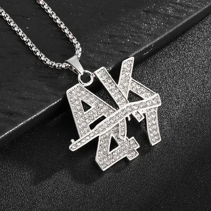 Bling Iced Out Savage Pendant Cubic Zirconia Letter Necklace for Men Women Hip Hop Rock Rap Party Jewelry