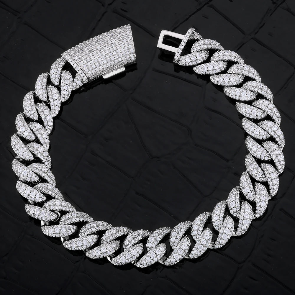 Iced Out Cuban Bracelet Stainless Steel 11MM