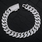 Iced Out Cuban Chain Necklace Stainless Steel 11MM