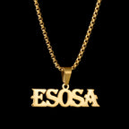 Atoztide 50cm Personalized Custom Names Pendant Necklace Stainless Steel Gold Color Cuban Thick Chain for Men Women Jewelry Gift