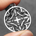 Viking Hollow Celtic Knot Pendant Necklace — Stainless Steel