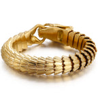 Dragon Head Animal Man Bracelet Gold Color 316L Stainless Steel Dragon Keel Chain Men's Bracelets Wristband Viking