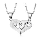Iced Out Heart Pendant Necklace Stainless Steel