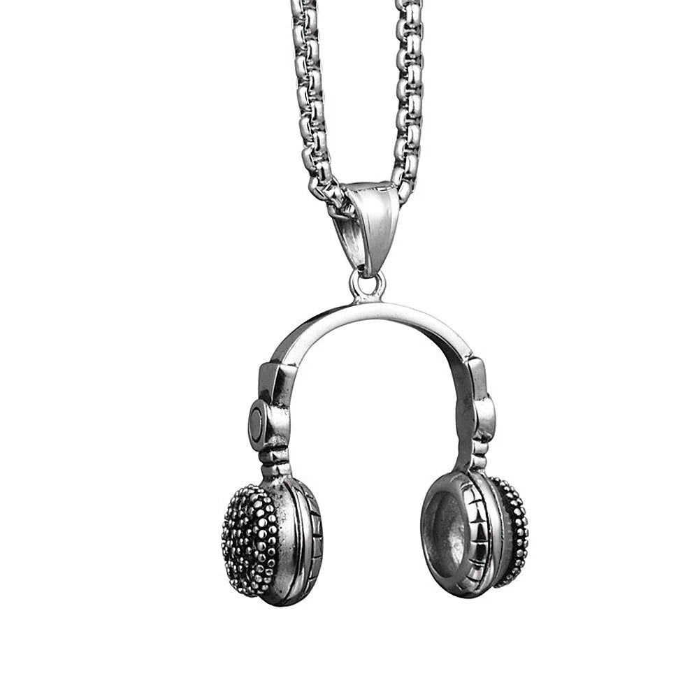 DJ Headphone Pendant — Stainless Steel