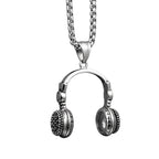 DJ Headphone Pendant — Stainless Steel