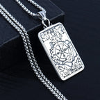 Silver Compass Pendant Necklace Stainless Steel