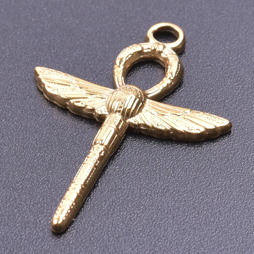 7pc Religious Belief Cross Treasure Sword Gold/Silver Color Pendant High Quality Stainless Steel Wing Amulet Diy Necklace Making
