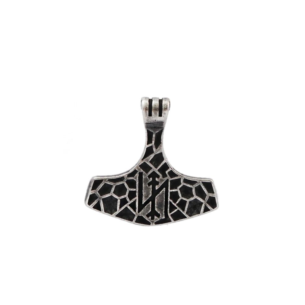 Thor Hammer Pendant Black — Stainless Steel