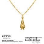 Teamer Inverted Sleeping Bat Pendant Necklace Stainless Steel Fashion For Women Men Gothic Vintage Jewelry Halloween