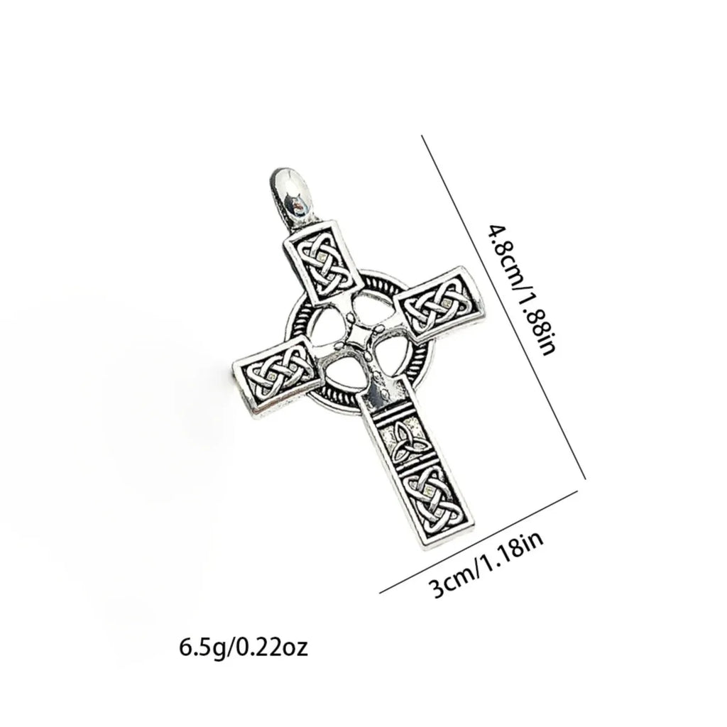 Nordic Celtic Knot Cross Necklace, Viking Metal Pendant for Men, Retro Punk Jewelry, Symbolic Gift for Boys