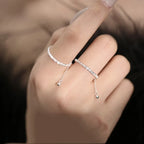 Sparkling Trendy 925 Sterling Silver Starry Sky Pull Adjustment Ring for Woman Girls Personality Designer Jewelry Accessory Gift