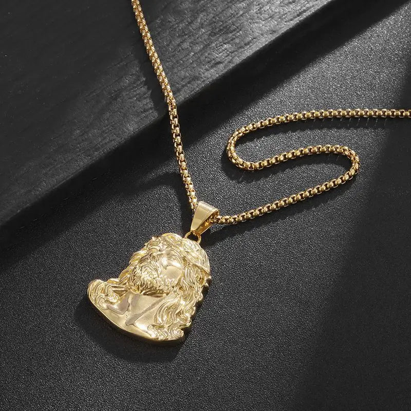 Jesus Pendant Necklace — Stainless Steel