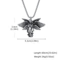 Classic Vintage Angel Wings Pendant Necklace for Men, Stainless Steel Seraph Prayer Necklace, Hip Hop Punk Jewelry